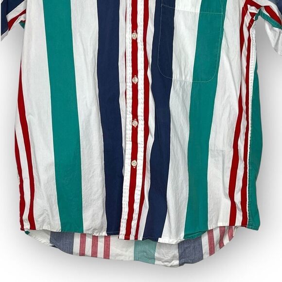 Sears Roebuck And Co 100% Cotton Striped Shirt Vintage Streetwear 90s Size Med - Picture 6 of 16